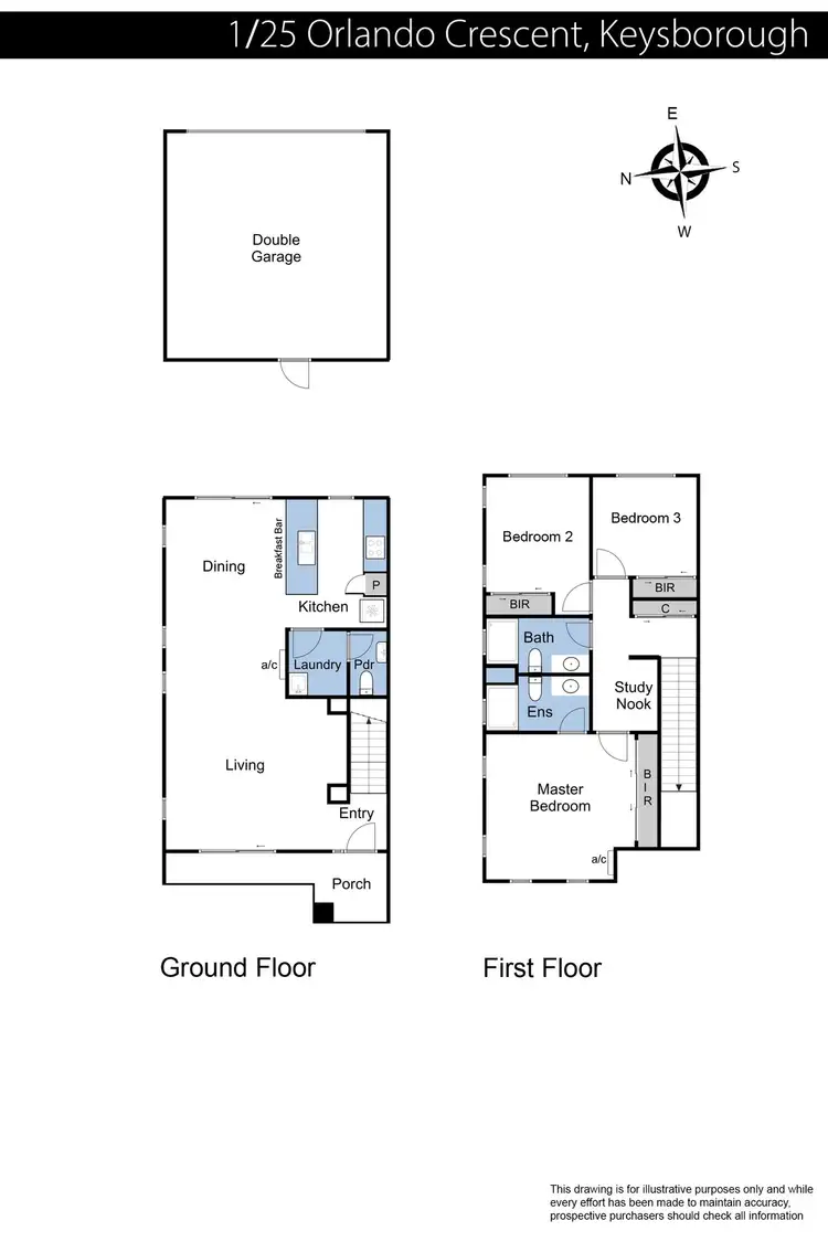 Floorplan of Homely townhouse listing, 1/25 Orlando Crescent, Keysborough VIC 3173