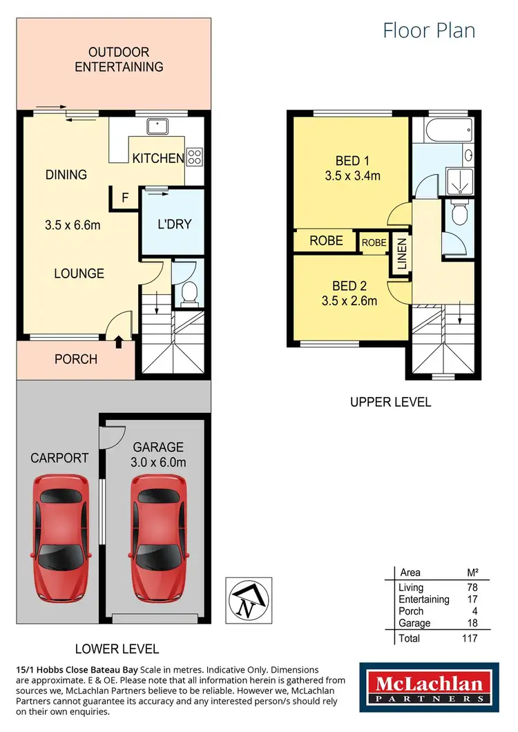 Floorplan of Homely townhouse listing, 15/1 Hobbs Close, Bateau Bay NSW 2261