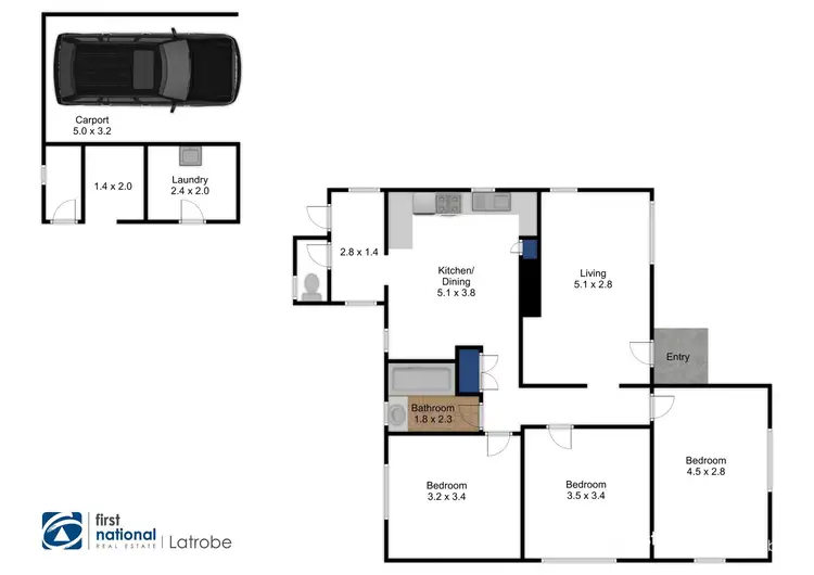 Floorplan of Homely house listing, 88 Gordon Street, Traralgon VIC 3844