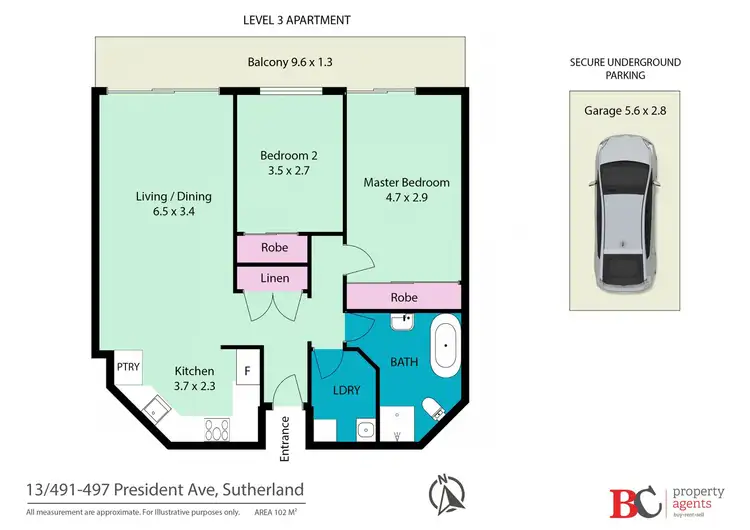 Floorplan of Homely unit listing, 13/491-497 President Avenue, Sutherland NSW 2232