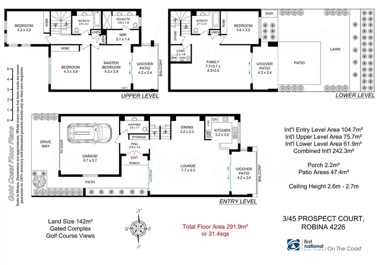 Floorplan of Homely townhouse listing, 3/45 Prospect Court, Robina QLD 4226