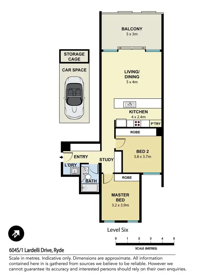 Floorplan of Homely apartment listing, 604s/1 Lardelli Drive, Ryde NSW 2112