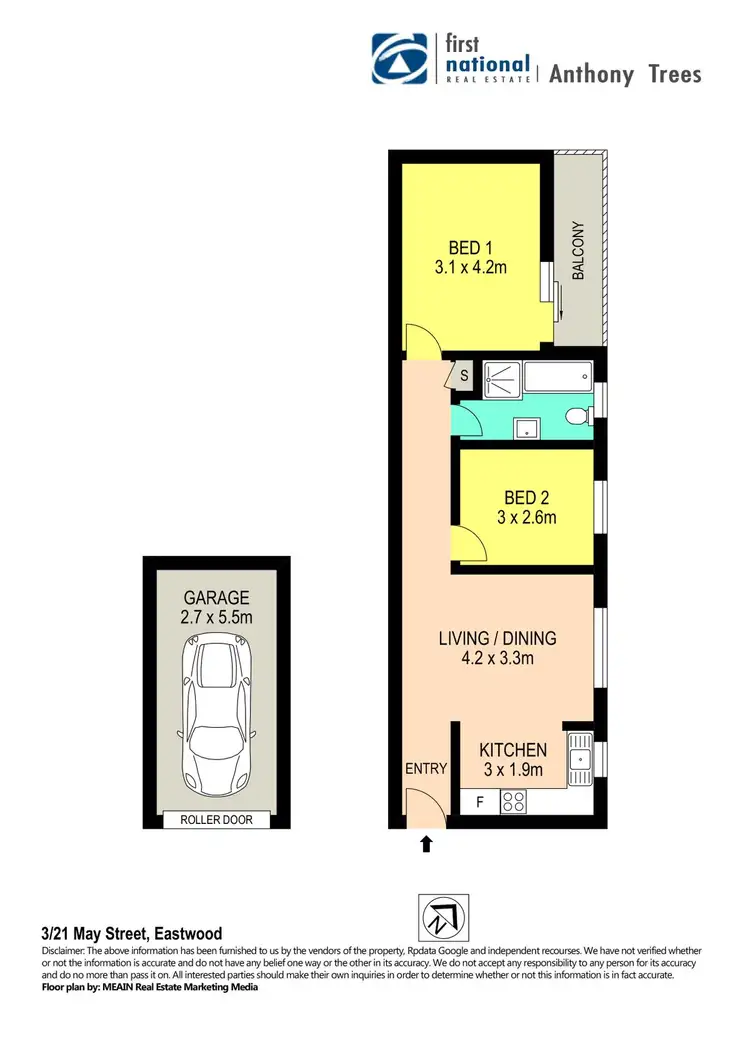 Floorplan of Homely unit listing, 3/21 May Street, Eastwood NSW 2122