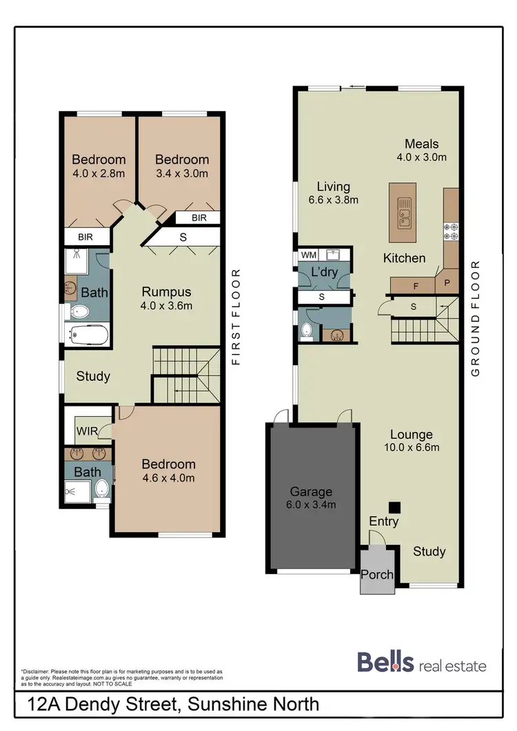 Floorplan of Homely townhouse listing, 12A Dendy Street, Sunshine North VIC 3020