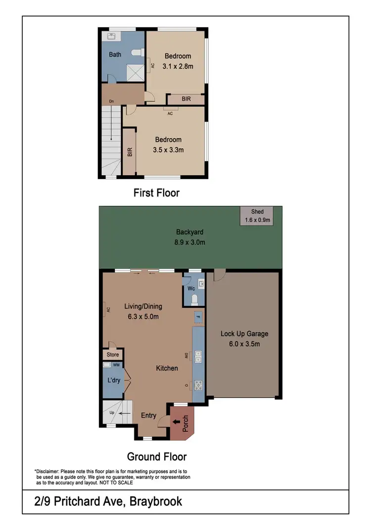 Floorplan of Homely townhouse listing, 2/9 Pritchard Avenue, Braybrook VIC 3019