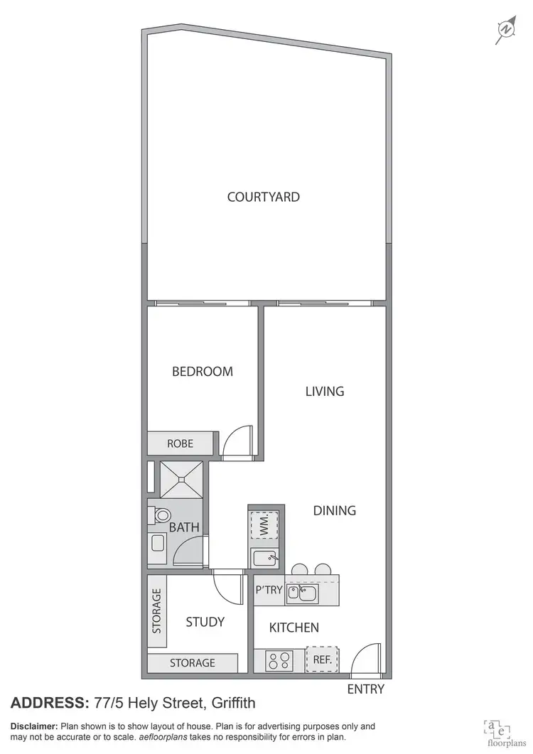 Floorplan of Homely unit listing, 77/5 Hely Street, Griffith ACT 2603