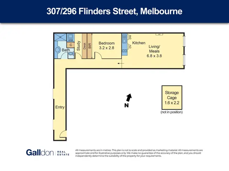 Floorplan of Homely apartment listing, 307/296 Flinders Street, Melbourne VIC 3000