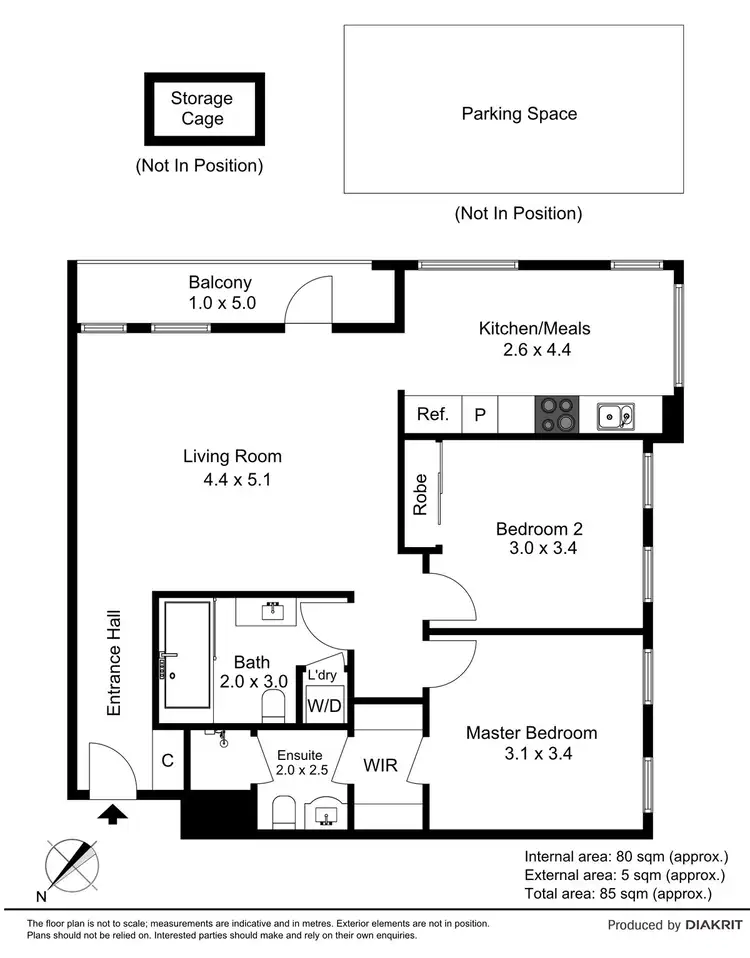Floorplan of Homely apartment listing, 3/80 Henry Street, Kensington VIC 3031