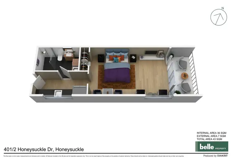 Floorplan of Homely apartment listing, 401/2 Honeysuckle Drive, Newcastle NSW 2300