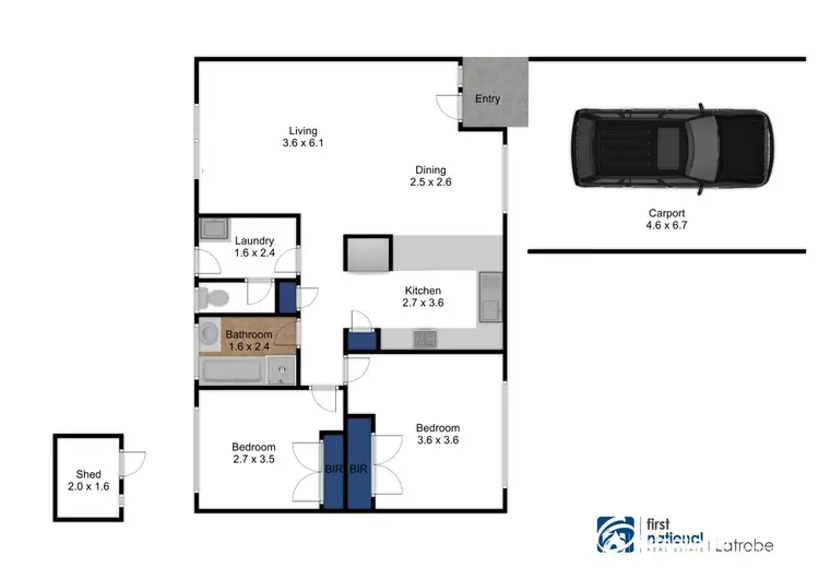 Floorplan of Homely unit listing, 2/2 Rural Drive, Traralgon VIC 3844