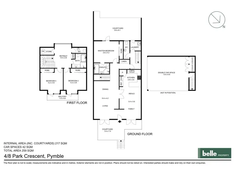 Floorplan of Homely townhouse listing, 4/8 Park Crescent, Pymble NSW 2073