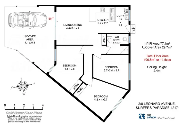 Floorplan of Homely unit listing, 2/8 Leonard Avenue, Surfers Paradise QLD 4217