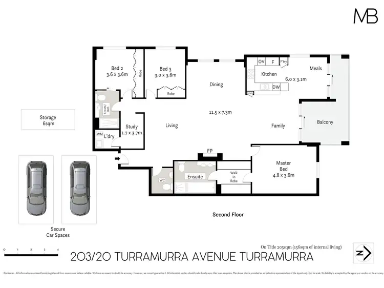 Floorplan of Homely apartment listing, 203/20 Turramurra Avenue, Turramurra NSW 2074