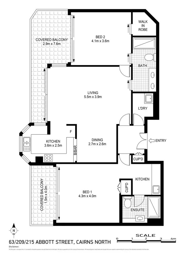 Floorplan of Homely apartment listing, 63/219-225 Abbott Street, Cairns North QLD 4870