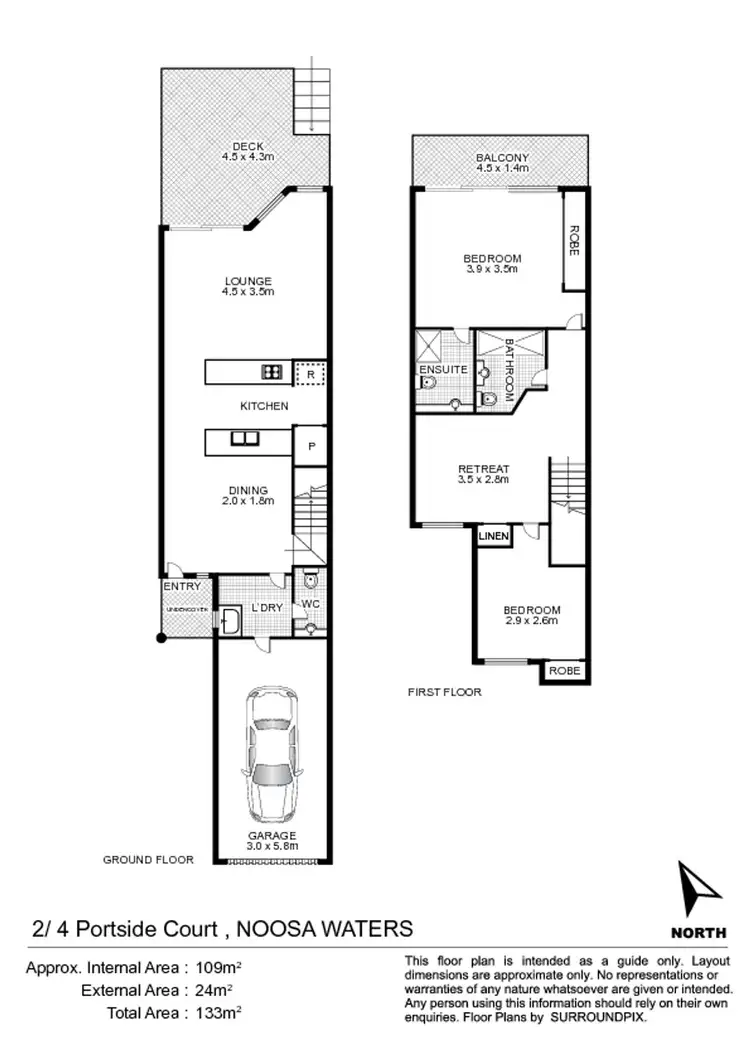 Floorplan of Homely townhouse listing, 2/4 Portside Court, Noosaville QLD 4566