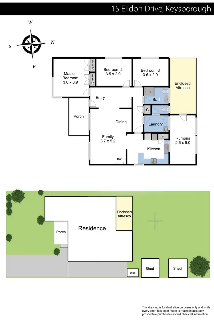 Floorplan of Homely house listing, 15 Eildon Drive, Keysborough VIC 3173