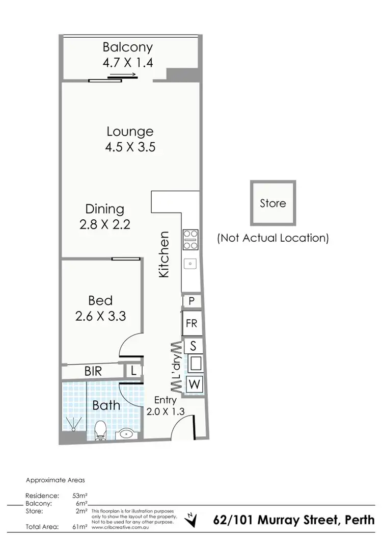 Floorplan of Homely apartment listing, 62/101 Murray St, Perth WA 6000