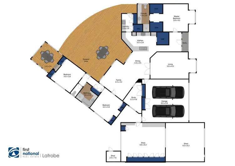 Floorplan of Homely house listing, 1 Ellavale Drive, Traralgon VIC 3844