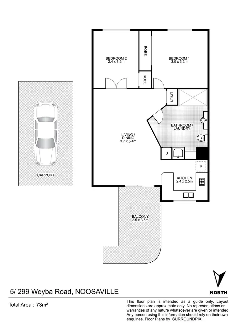 Floorplan of Homely unit listing, 5/299 Weyba Road, Noosaville QLD 4566