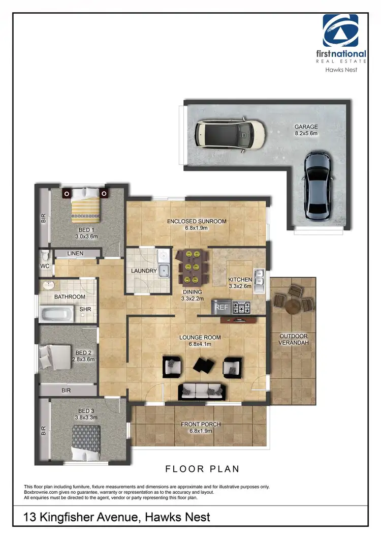 Floorplan of Homely house listing, 13 Kingfisher Avenue, Hawks Nest NSW 2324