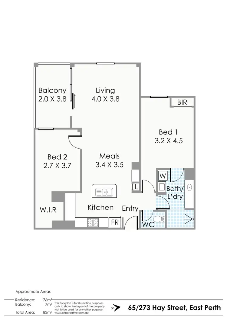 Floorplan of Homely apartment listing, 65/273 Hay Street, East Perth WA 6004