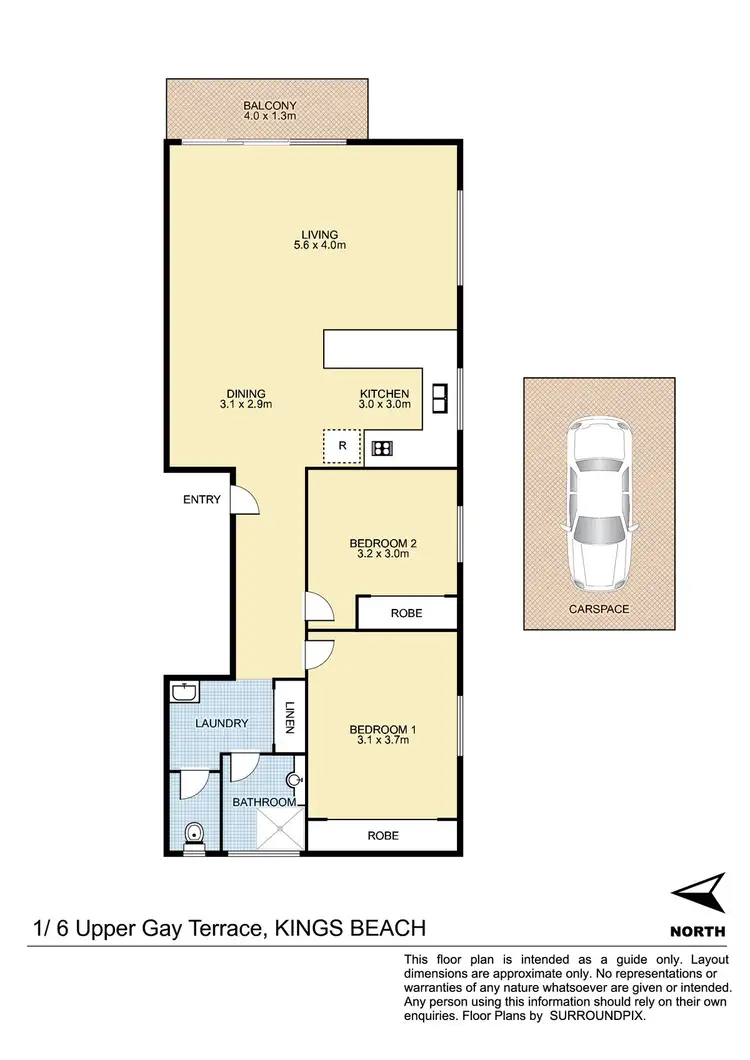 Floorplan of Homely unit listing, 1/6 Upper Gay Terrace, Kings Beach QLD 4551