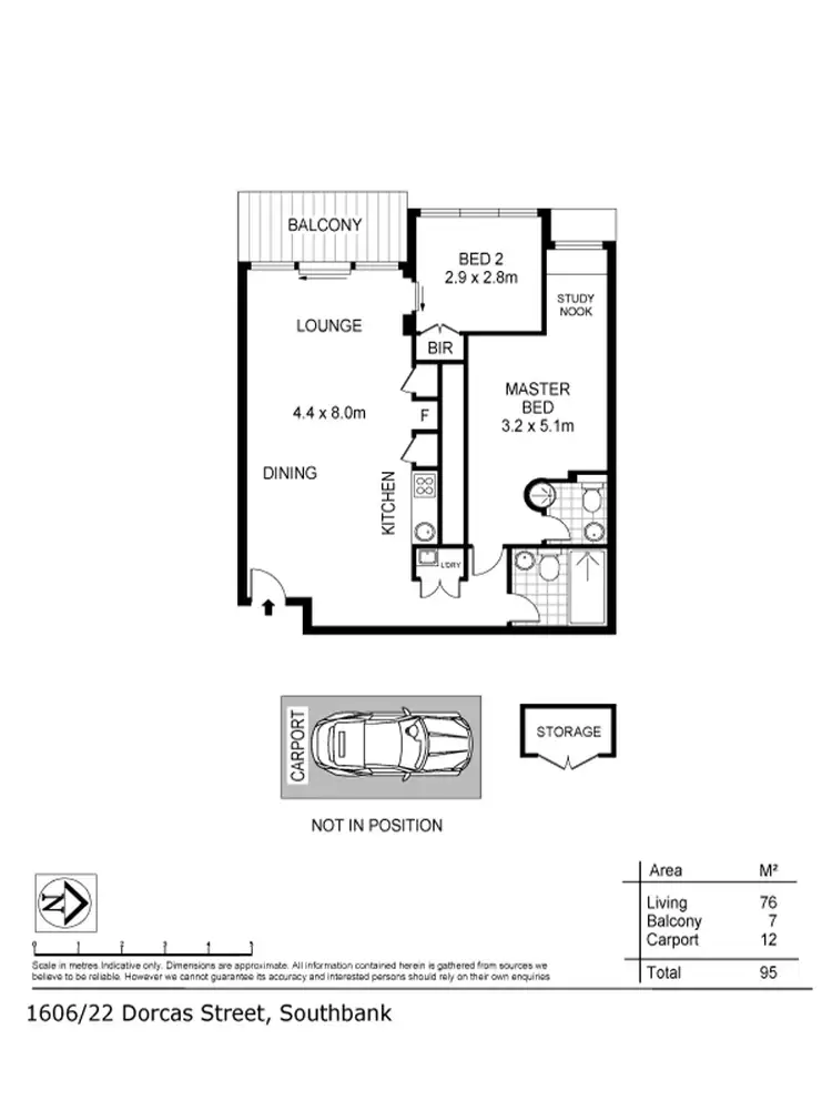 Floorplan of Homely apartment listing, 1606/22 Dorcas Street, Southbank VIC 3006