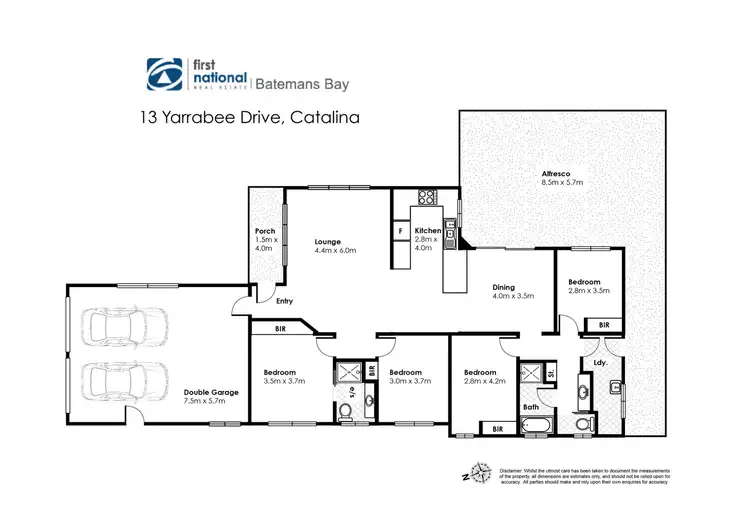 Floorplan of Homely house listing, 13 Yarrabee Drive, Catalina NSW 2536