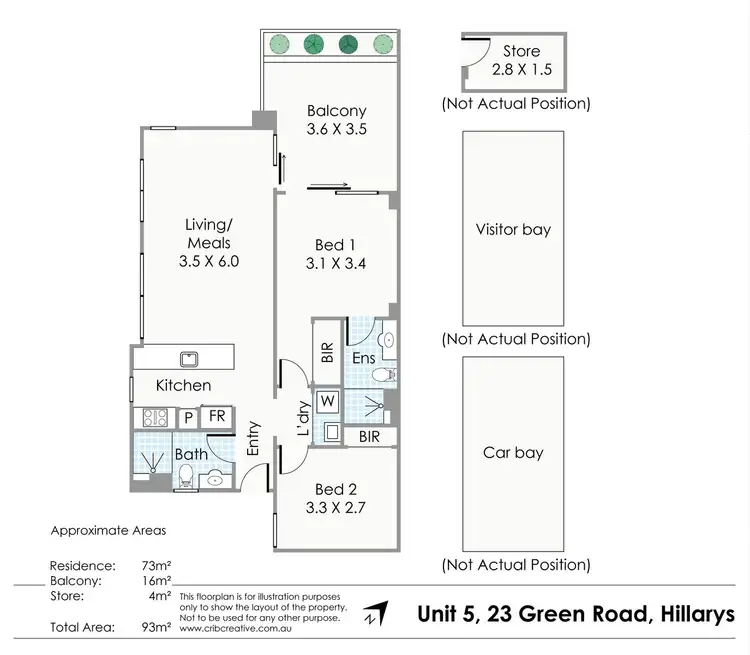 Floorplan of Homely apartment listing, 5/23 Green Road, Hillarys WA 6025