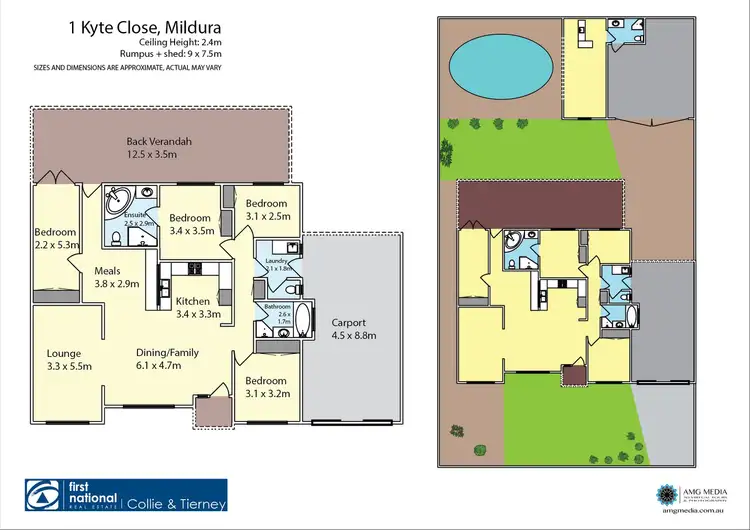 Floorplan of Homely house listing, 1 Kyte Close, Mildura VIC 3500