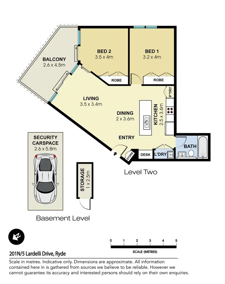 Floorplan of Homely apartment listing, 201N/5 Lardelli Drive, Ryde NSW 2112