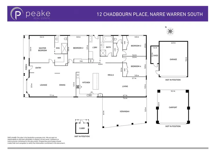 Floorplan of Homely house listing, 12 Chadbourn Place, Narre Warren South VIC 3805
