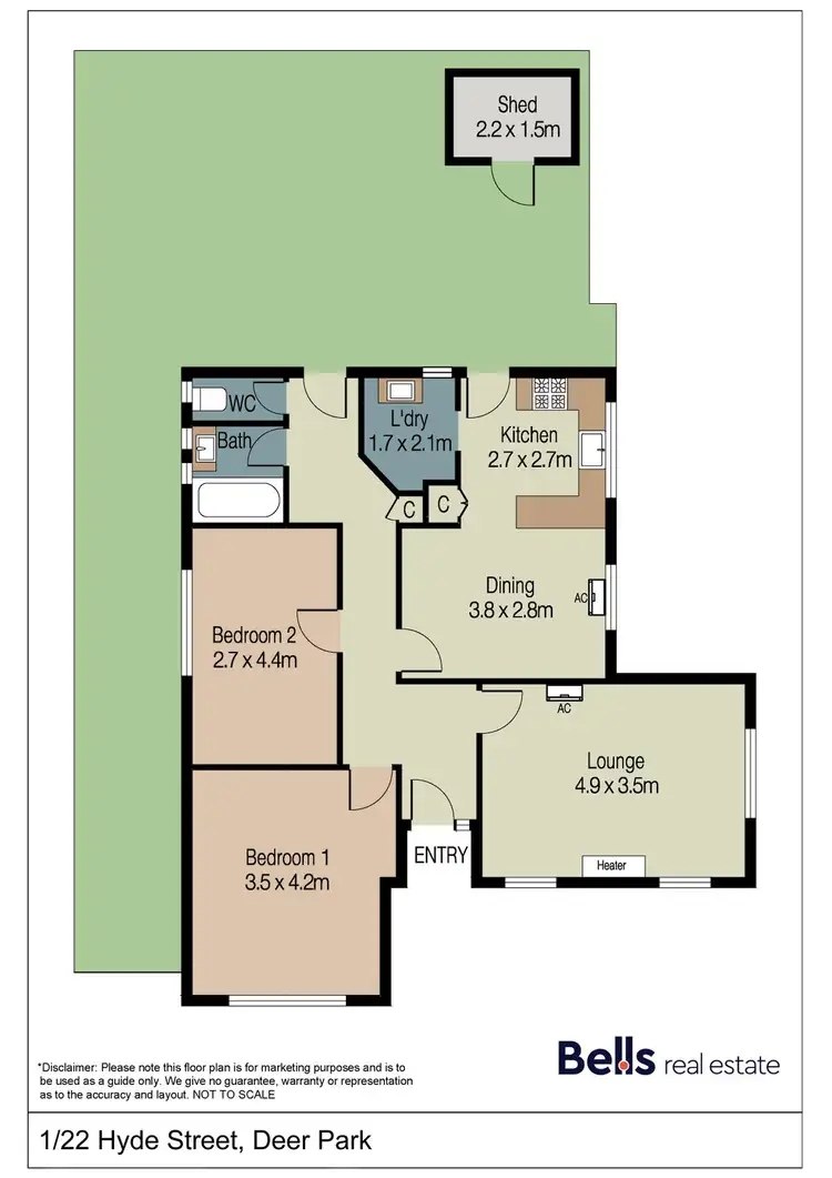 Floorplan of Homely unit listing, 1/22 Hyde Street, Deer Park VIC 3023