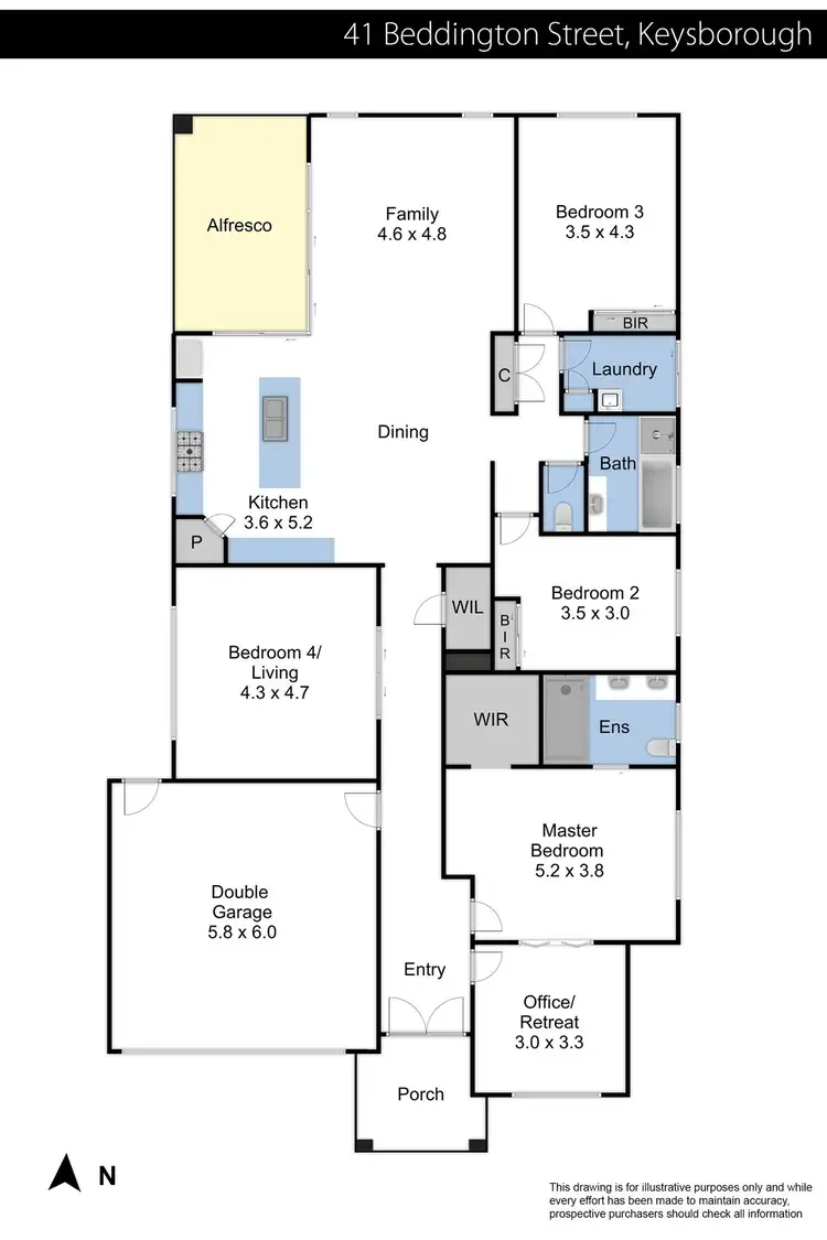 Floorplan of Homely house listing, 41 Beddington Street, Keysborough VIC 3173