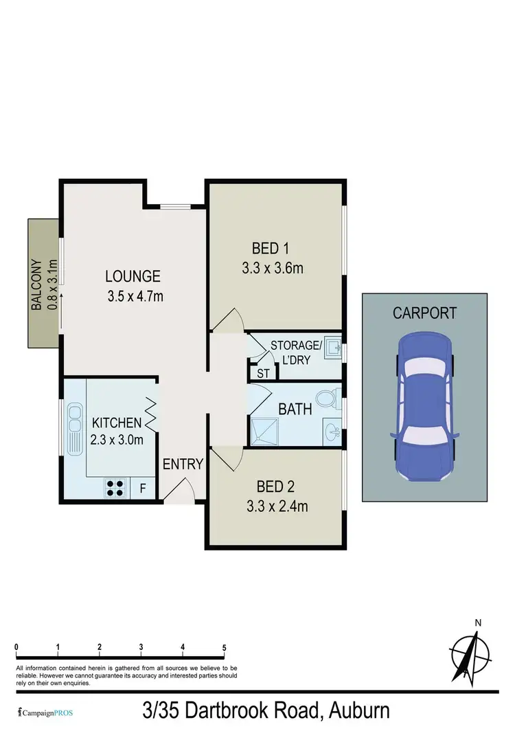Floorplan of Homely unit listing, 3/35 Dartbrook Road, Auburn NSW 2144
