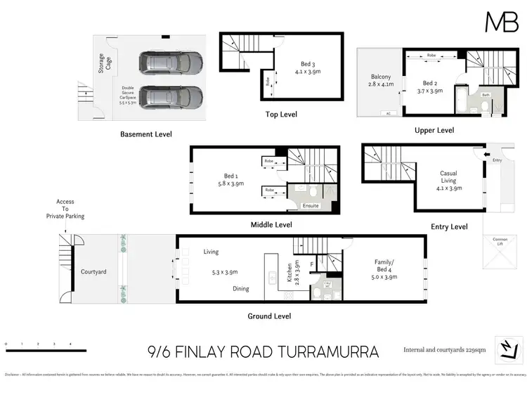 Floorplan of Homely townhouse listing, 9/6 Finlay Road, Turramurra NSW 2074