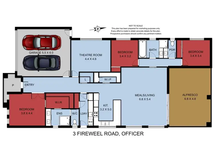 Floorplan of Homely house listing, 3 Firewheel Road, Officer VIC 3809