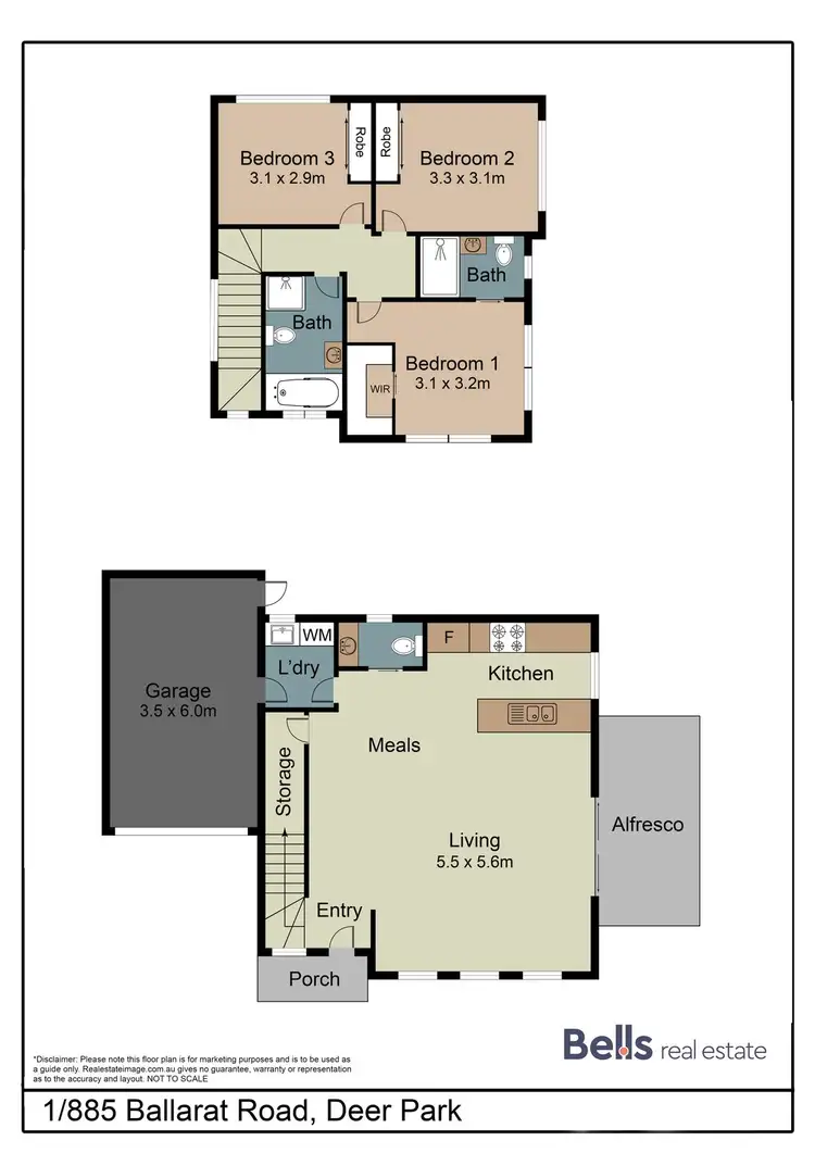 Floorplan of Homely townhouse listing, 885 Ballarat Road, Deer Park VIC 3023