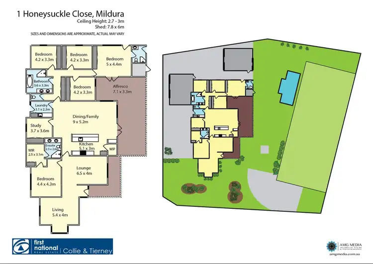 Floorplan of Homely house listing, 1 Honeysuckle Close, Mildura VIC 3500