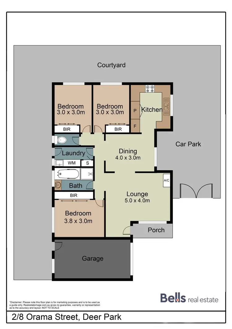 Floorplan of Homely unit listing, 2/8 Orama Street, Deer Park VIC 3023