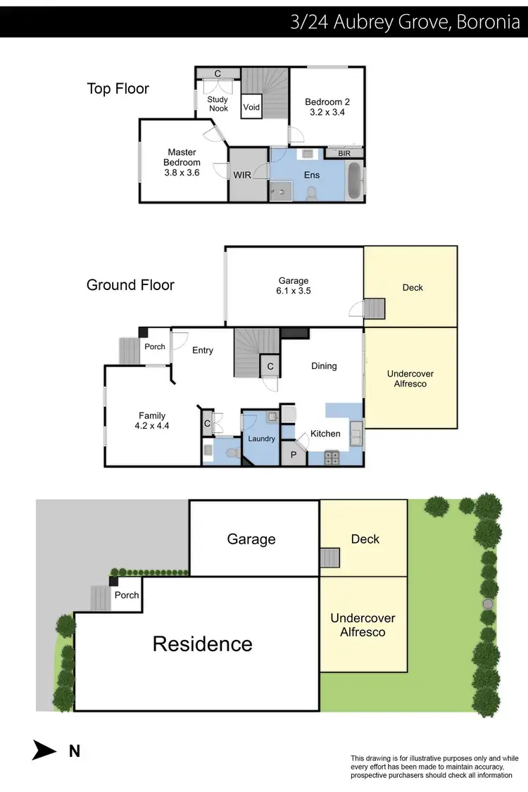 Floorplan of Homely townhouse listing, 3/24 Aubrey Grove, Boronia VIC 3155