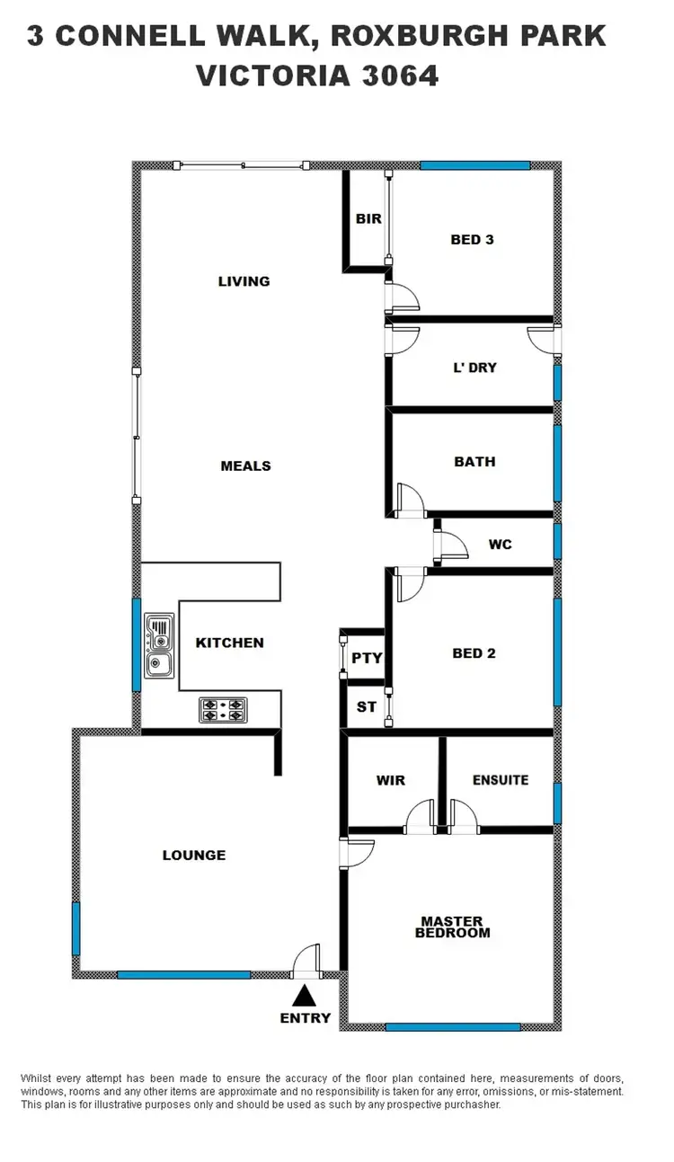 Floorplan of Homely house listing, 3 Connell Walk, Roxburgh Park VIC 3064
