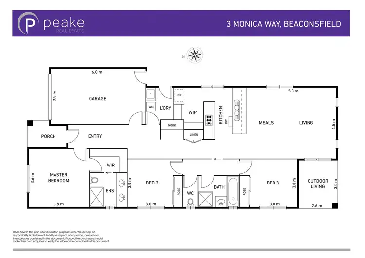 Floorplan of Homely house listing, 3 Monica Way, Beaconsfield VIC 3807