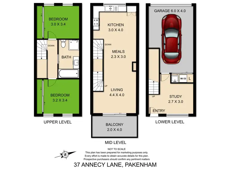 Floorplan of Homely townhouse listing, 37 Annecy Lane, Pakenham VIC 3810