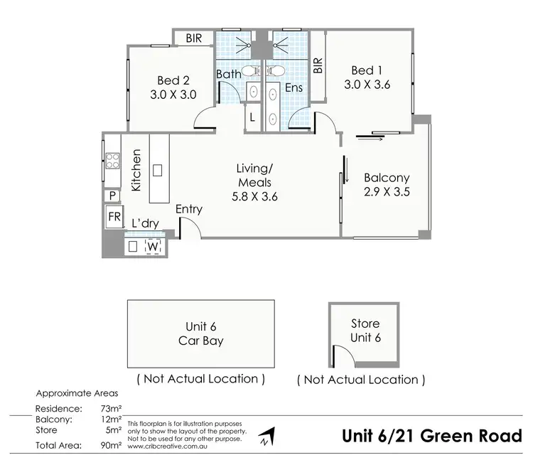 Floorplan of Homely apartment listing, 6/21 Green Road, Hillarys WA 6025