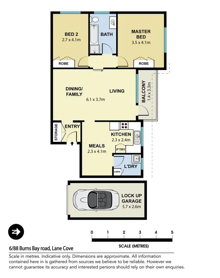 Floorplan of Homely apartment listing, 6/88 Burns Bay Road, Lane Cove NSW 2066
