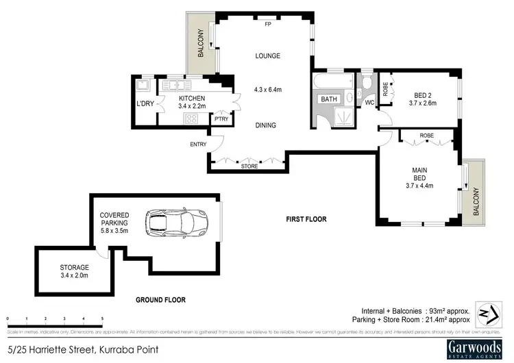 Floorplan of Homely apartment listing, 5/25 Harriette Street, Kurraba Point NSW 2089