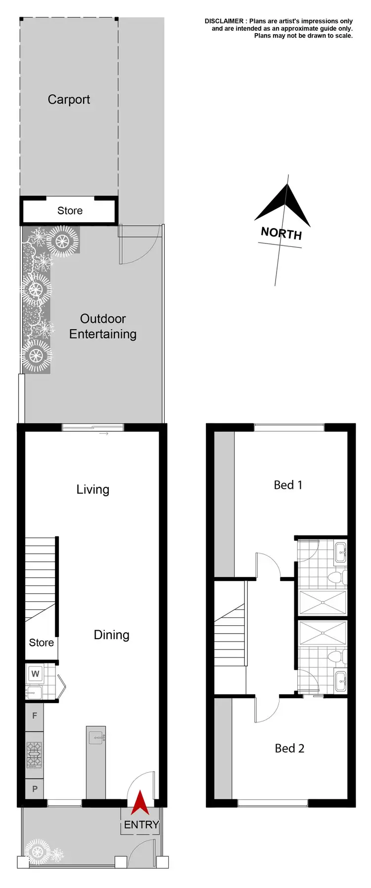 Floorplan of Homely townhouse listing, 23/2 Bulletin Street, Lawson ACT 2617