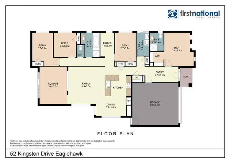Floorplan of Homely house listing, 52 Kingston Drive, Eaglehawk VIC 3556