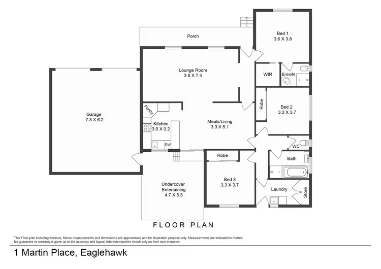 Floorplan of Homely house listing, 1 Martin Place, Eaglehawk VIC 3556
